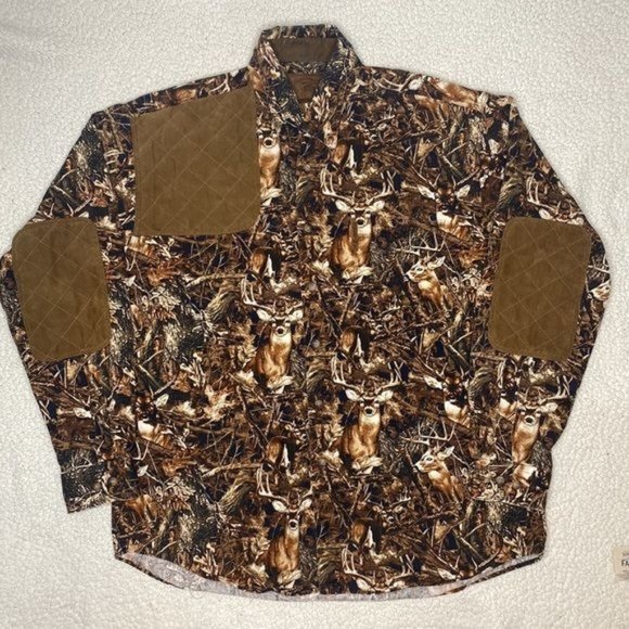 Clearwater Outfitters Other - Clearwater Outfitters Whitetail Deer Camo AOP Button Down Shirt: Size Large